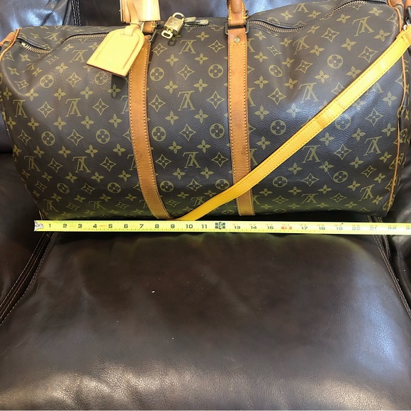Vintage LOUIS VUITTON Monogram Bandolier Boston Weekend Duffle Tote Bag LV55 - Picture 16 of 17